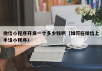 微信小程序開發(fā)一個(gè)多少錢?。ㄈ绾卧谖⑿派仙暾?qǐng)小程序）