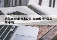 大型app軟件開(kāi)發(fā)公司（app軟件開(kāi)發(fā)公司排行）